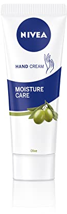 NIVEA Moisture Care Olive Handcreme (75 ml), 24H feuchtigkeitsspendende Handcreme macht trockene Hände weich, Mini-Handcreme angereichert mit Olivenöl, nicht fettendes Finish