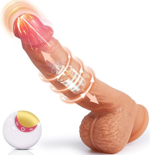Klassische Dildos mit APP für Frauen Leise Schnelle Schub 8 Teleskop und Vibration, 22cm Vibrator Groß Anal Dildos XXL Penis G-Punkt Vibratoren mit Saugnapf Sexspielzeug Eichel 360° Rotierender
