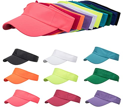 Unisex Visor Cap Sonnenhut Golf Tenniskappe mit Sonnenblende Baseballmütze Einstellbar Visor Sommer für Damen Herren Schirmmütze Baseball Kappe Sommerhut Sonnenvisor Damenvisor Hat (Green, One Size)