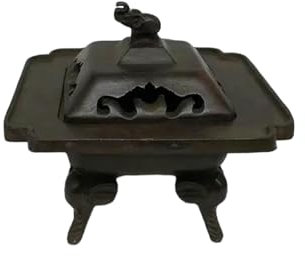 Kreativer antiker und alter Elefantenfuß-Räuchergefäß, handgefertigte Dekorationen, Zuhause, Arbeitszimmer, Teezeremonie, verkupfertes Räuchergefäß, Elefantenfuß, quadratisch NACE