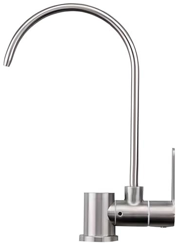 DMOZMSY Grifo Osmosis Abatible Agua Fría Individual Grifo Para Osmosis 1 Vía Para Sistema De Filtración De Agua(Níquel Cepillado)