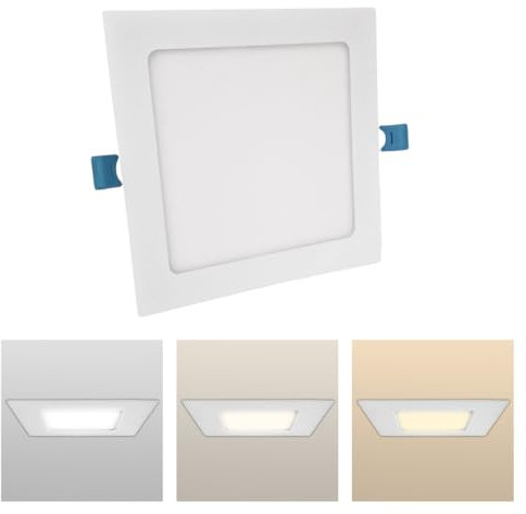 Faretto Led da Incasso Quadrato luce Bianca,(3,6,12,18,24W)-(luce calda, naturale, fredda), diametro foro da 75 a 285 mm ideale per soffitto, segnapassi, scale (3000K-4000K-6500K, 12 watt)