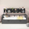 Daybett Einzelbett Bett 90x200 cm, Tagesbett mit Stauraum Schubladen & Regale & Bücherregal, Kinderbett Holzbett Jugendbett Stauraumbett Funktionsbett, Bettgestell mit Lattenrost, Ohne Matratze, Grau
