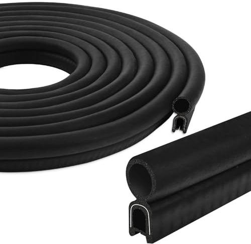 Junta de goma para puerta de coche 12m Burlete universal para puerta de coche Juntaes para protección de bordes para coches, barcos, autocaravanas y caravanas (Sello superior)