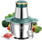 Tritatutto elettrico con ciotola in acciaio inox 2L, tritacarne 250 W con 4 lame in acciaio inox, robot frullatore piccolo con 2 livelli di velocità, per tritare carne, cipolla, uova, succo d'arancia