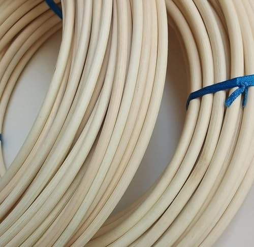 Naturlig Rotan Spline 5 mm (0,20 tum), 250 g – Rund, Ratanrulle, Flätat vävnadsmaterial för DIY Möbel Vilja för Vävning, Tillbehör Flätat Korgkorg Spår Skåpsdörr Stol Reparationssats, 23 m Lång