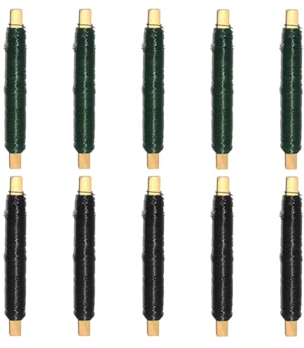 Ziyonix 10 Stück Blumenwickeldraht-Set, Gartendraht Floristendraht zum Blumen und Pflanzen Wickeldraht lose auf Holzwickel Stärke Wickeldraht Bindedraht für Weihnachtskranz Hochzeitsgirlande Basteln