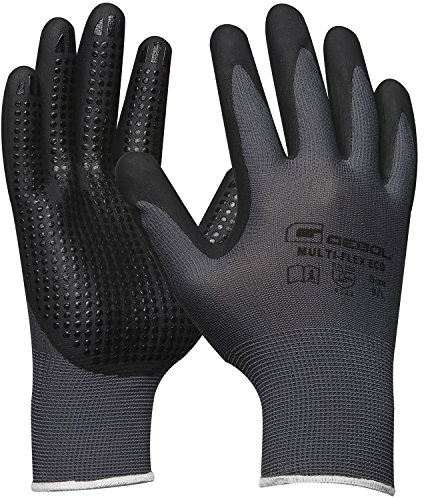 Arbeitshandschuh MULTI FLEX ECO | Größe 8 (M) | Polyester, Nitril Beschichtung mit Noppen| 1 Paar