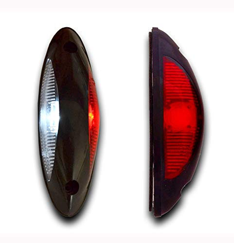2 Multivolt Vertical Red White Led Side Marker Lights Outline Lamps TRUCK LORRY VAN PICKUP BUS TRAILER