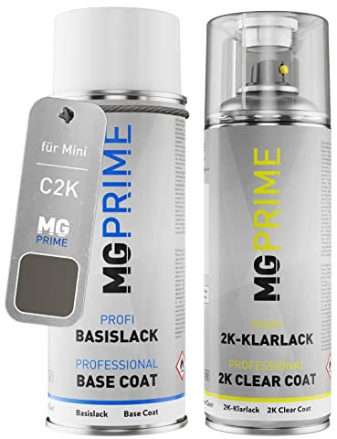 MG PRIME Vernice per auto Kit bombolette spray 2K per Mini C2K Melting Silver Metallic Bomboletta a spruzzo vernice di base 2 componenti vernice trasparente