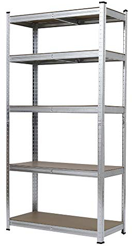 Lemmy Lagerregale, Bücherregale,Ausstellungsregale,Werkzeugregale,Garagenregale, Multifunktional, Schwerlastregal, Nicht-verriegelte Regale, 180x90x40CM, 875KG. (Verzinkt/Konventionelles Loch)
