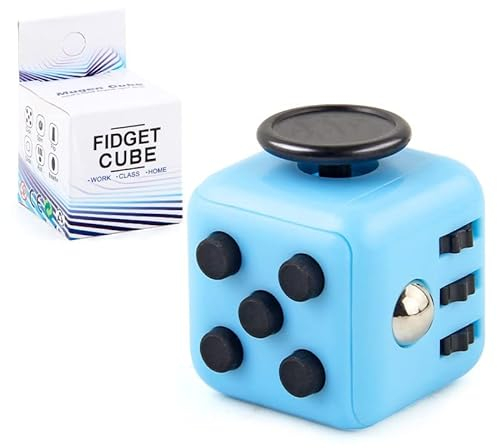 Blau Anti-Stress Würfel Spielzeug, Anti-Estrees Würfel mit 6 Seiten Funktion für Kinder und Erwachsene Stressaubbau bei Nervösität