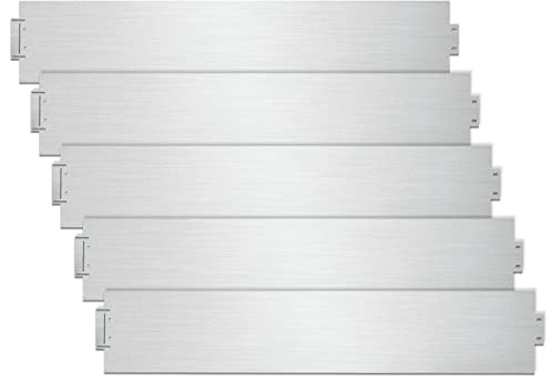 Sonnewelt Gräskant, metall, rabattkant, galvaniserad blomrabatt, inramning, kantplåt för gräsmatta, 5 m, 10 m, 15 m, 20 m, 25 m, 30 m, 35 m, 40 m, 45 m, 50 m, klippkant, palisad, silver (längd 20 m, höjd 15 cm)