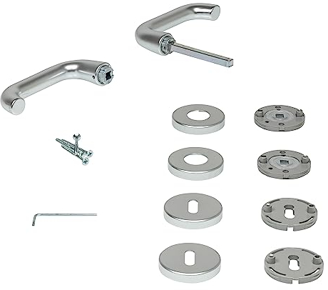 Hörmann Drückergarnitur D-110 Rosette (für Bundbart, aus Aluminium, Türgriff, Türbeschlag) 538272