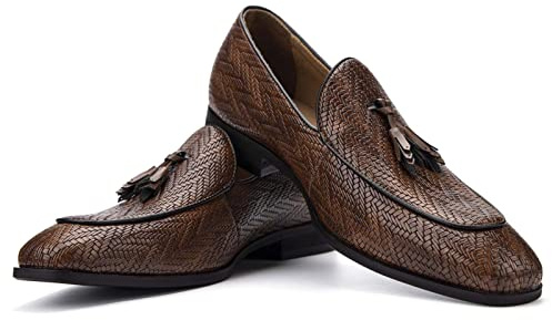 JITAI Mocassini Uomo Comfort Leggero Scarpe Eleganti Uomo Scarpe Estive Loafers, marrone-02, 41 EU (8 UK)