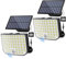 Ortiny Lampe Solaire Exterieur, 256 LED 3 modes, Lampe Solaire Exterieur Detecteur De Mouvement IP65 étanche Eclairage Exterieur Solaire 180° Pour Les Jardins、Balcons et Garages, 2 Paquets