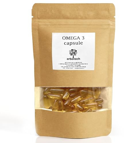 ERBOTECH Gélules d'Oméga 3, emballage de 400 g, env. 280 comprimés d'huile de poisson, Acide gras Complément alimentaire pour le contrôle du cholestérol et des triglycérides