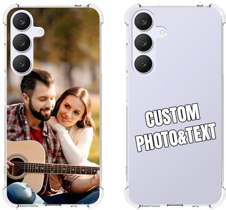 Coque Personnalisable pour Samsung Galaxy S25 FE PersonnaliséE Photo Texte Logo Anti-Jaunissement Clair 4 Coins en TPU RenforcéS Transparent éTui De Protection Anti-Rayures Bumper Housse