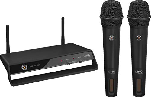 IMG STAGELINE TXS-2402SET Digitales, drahtloses 2-Kanal-PLL-Mikrofonsystem, 2,4 GHz schwarz ,, 25.4090