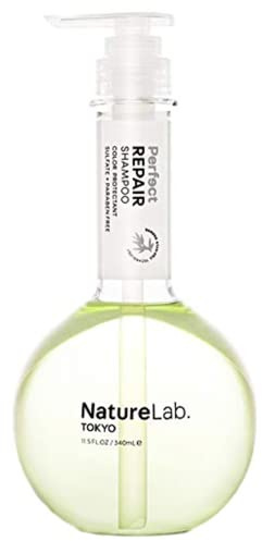 NatureLab Perfect Repair Shampoo - Moisturizing Damaged Hair Shampoo for Treated Hair - Bamboo Stem Cells, Keratin, Argan + Prickly Pear Oil - Sulfate-Free Damaged Hair Treatment (11.5 fl oz/340 ml)