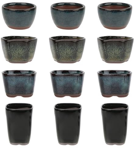 Fioriera per bonsai, 8/12/20 pezzi, mini vasi smaltati per piante grasse, 4,1 cm