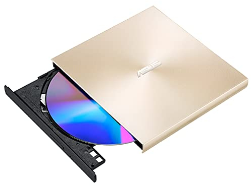 ASUS ZenDrive U8M (SDRW-08U8M-U) externes DVD-Laufwerk/Brenner (USB-C-Schnittstelle, kompatibel mit Windows und Mac OS, M-DISC-Unterstützung, umfangreiche Backup-Lösungen) gold