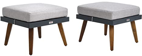 ESTEXO Gartenhocker Sitzhocker Hocker2er Set Gartenmöbel Balkonmöbel Outdoor Anthrazit