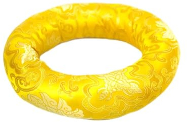 Dharma Guru Cushion Pillow for Tibetan Singing Bowl (Yellow, 6 Inch)