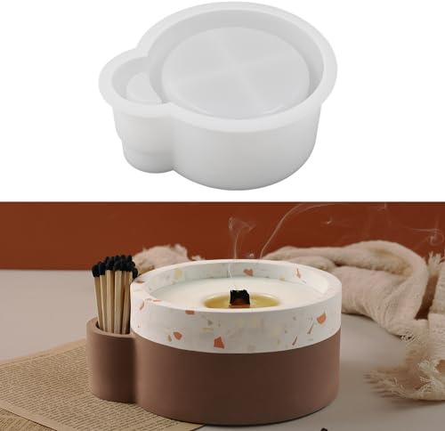 HNLMZ Stampi in Silicone per Resina,Stampi in Silicone Portacandele,Stampo in Silicone per Candele Rotondo,Stampo in Resina da Colata DIY per la Produzione di Artigianato