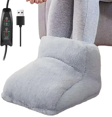 Calentador de pies eléctrico,Calentador de pies eléctrico calentado, cojín calefactor para pies, almohadillas térmicas para pies con cubierta ajustable, botas calientapiés, botas de calefacción
