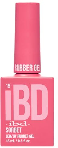 IBD Rubber Gel - Sorbet - 15 ml - Made in USA - Premium Nail Polish for Durable Manicure and Smooth Nails - LED/UV Varnish