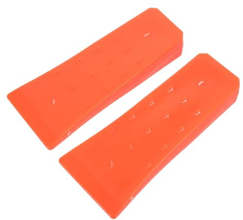 DIKACA 2 Pièces Cales en plastique pour bûcherons Outil de coupe d'arbre Coin de sécurité pour abattage d'arbre broyeur aboyer coins de bûche coin forestier petit coin d'abattage Orange