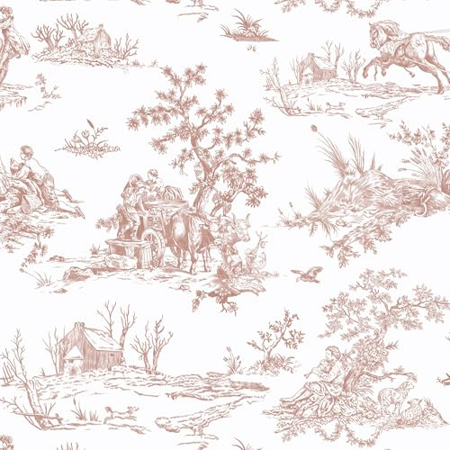 CiCiwind Självhäftande tapet 44 × 300 cm rosa blommor tapeter vattentät möbelfolie självhäftande vintage självhäftande film vit tapet tjocka väggskåp möbler vinylfolie