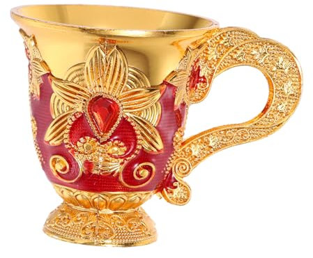 PRETYZOOM Copa De Whisky Vintage Metal Elegante Vaso para Licores y Sake para Bar Casa y Camping Diseño Retro con Detalles Relieve