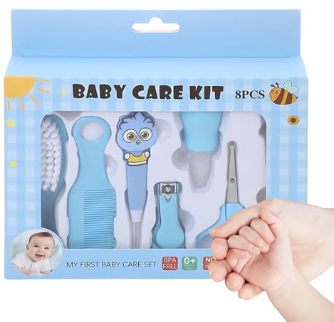 Set per la cura del bambino, anti-ingestione, set per la cura del bambino, 8 pezzi, portatile, per la casa, il bagno, il cambio dei pannolini, i viaggi, l'ospedale, la doccia, il bagno