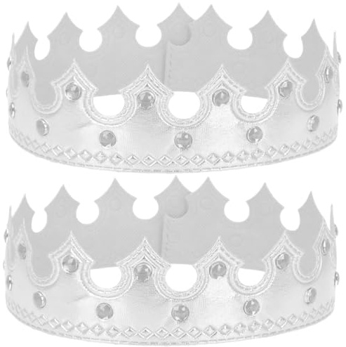 Alipis Lot de 2 Couronnes d'Anniversaire Argentées pour Bébés Garçon et Filles et Adultes Bandeaux Confortables et Doux pour Fêtes Séances Photo et Déguisements Taille Unique