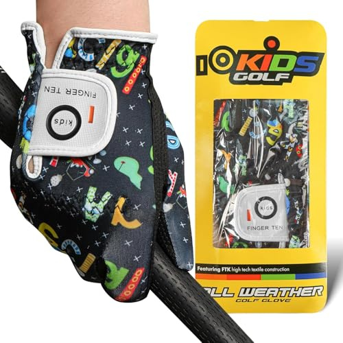 XJBTBA Golfhandschuhe für die Linke und rechte Hand, 1 Packung, Golfhandschuh, bunt, atmungsaktives Netzgewebe, extra Grip für Junge Junior-Golfer in den Größen SML XL