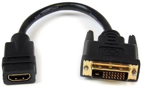 StarTech.com HDMI® auf DVI Adapter 20cm - DVI-D (25 pin) (Stecker) zu HDMI (19 pin) (Buchse) - Monitor Dongle Adapterkabel