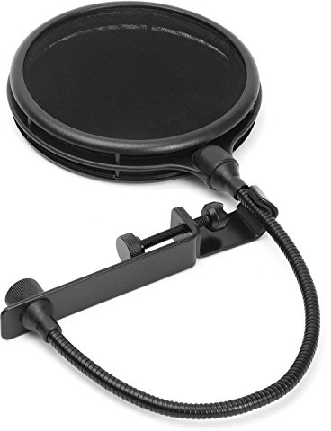 LyxPro MOP-28 Dual Layer Microphone Pop Filter with Flexible Goozeneck for Superior Vocal Performance, Pop Shield