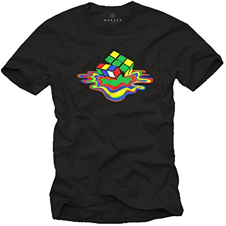 T-Shirt mit Zauberwürfel - Lustige Tshirts Geschenke Theory schwarz Größe L