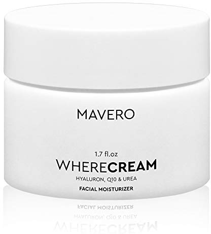 MAVERO WHERECREAM-Hyaluron Creme Gesicht mit UREA & Q10, Gesichtscreme trockene Haut, Feuchtigkeitscreme Gesicht, Gesichtspflege, Anti Falten Creme, Moisturizer Face, Skincare Tagescreme