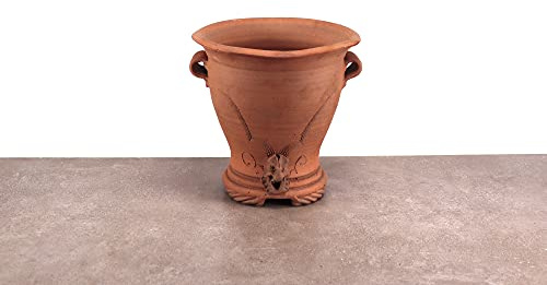Palatina Werkstatt | hoher Pflanzpokal Amphore aus Terracotta | handgefertigtes Pflanzgefäß Blumentopf Vase Balkon Garten Terrasse (Klein)