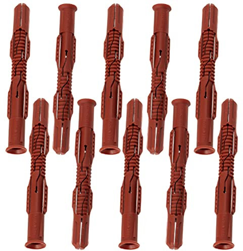 AERZETIX - C64986 - Juego de 10 tacos para ladrillos huecos/hormigón celular 10x100mm - en nylon - herramienta de fijación materiales huecos paneles trabajos construcción tornillo de madera taladrado