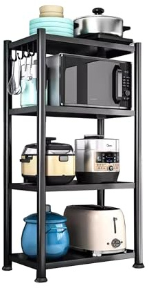 MAGIC SELECT Estantería para Almacenaje, Repisa Modular Multiusos, Estante con Ruedas, Estantería de Pie, Mueble para Cocina, Baño, Habitación, Salón con 4 Baldas de Almacenamiento. (120x40x27cm)