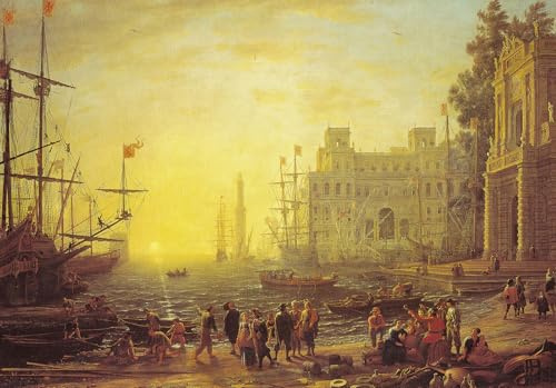 2000 Piece Puzzle-Seaside Boats Jigsaw Puzzles For Adults 2000 Piece,Porto con Villa Medici Claude Gellée Puzzle 2000 Pieces,Port Scene with the Villa Medici Puzzles