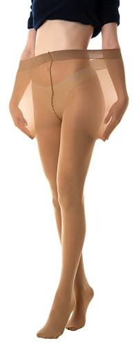 Gi&Gi Medias curvy tallas grandes, medias curvy 80 den opacas cubridoras con suave microfibra, natural, XL-XXL Plus