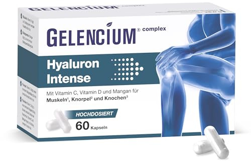 GELENCIUM® Hyaluron Intense | Höchste Hyaluron-Tagesdosis: 500mg | Hochmolekular: 2.000-4.000 kDa | Patentierter & studienbasierter Rohstoff (GreenIuronic®)