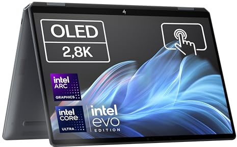 HP OmniBook Ultra Flip 14-fh0002ns Convertible Notebook 35,6 cm (14 pollici), OLED 2,8 K, 120 Hz, Intel Ultra 7-258V, 32 GB RAM, 1TB, Intel ARC, Windows 11, Tastiera Spagnola QWERTY