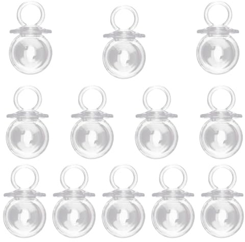 FOMIYES 12pcs Transparent Plastic Candy Boxes Pacifier Shape Treat Holders for Showers Birthdays and Weddings Clear Candy Containers for Party Favors and Diy Crafts