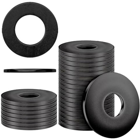 YOYEAH 25 Piezas Arandelas M5 Negro Acero Inoxidable A2 V2a Arandelas Arandelas de Acero Inoxidable para Tornillos Tuercas y Varillas Roscadas